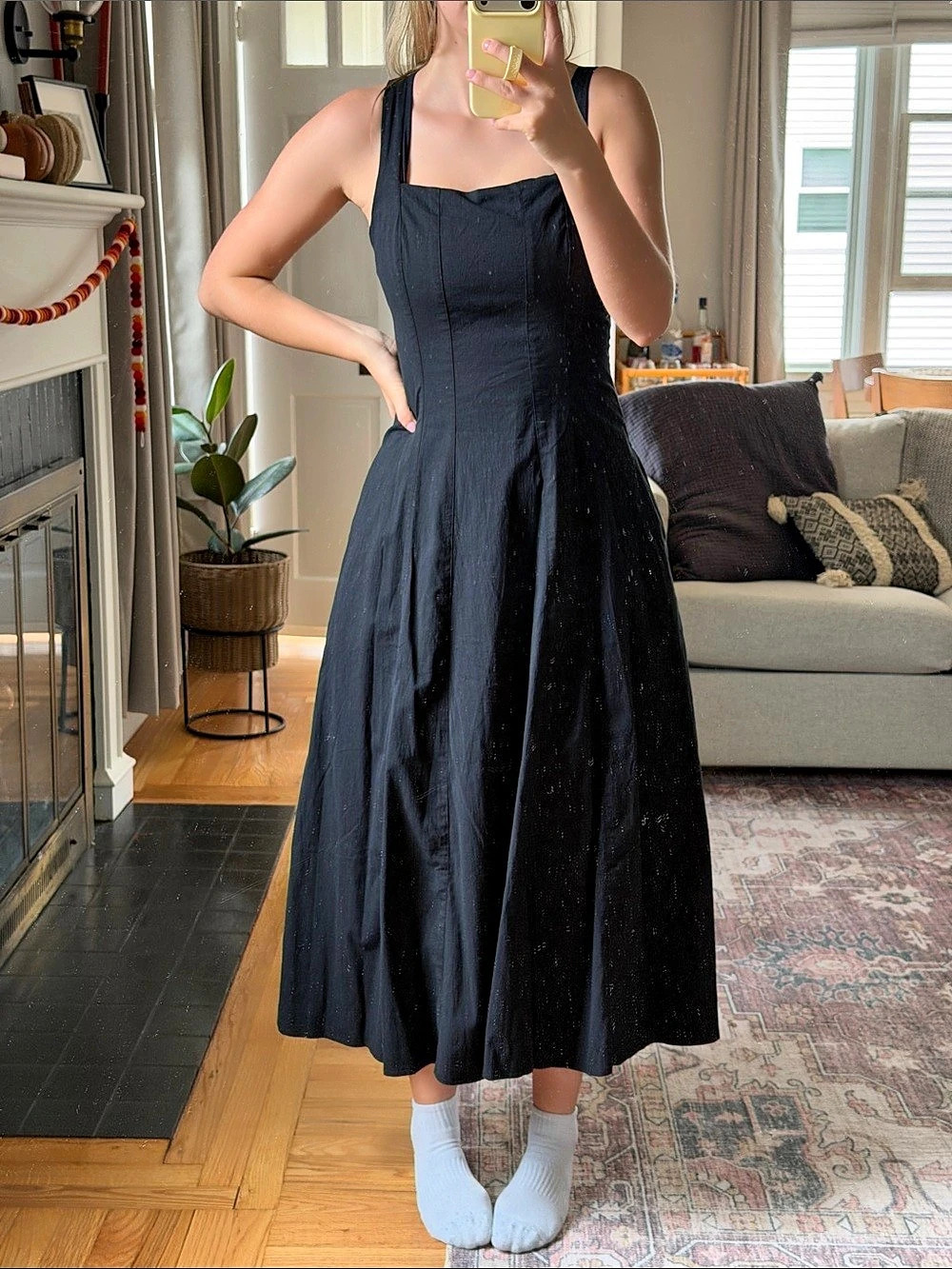Abercrombie & Fitch Midi Dress Black | Size small